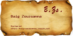 Baig Zsuzsanna névjegykártya